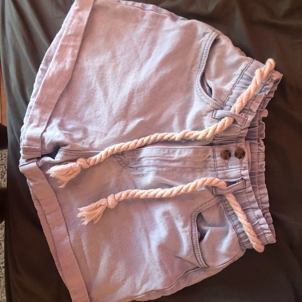 Forever 21 light wash paper bag shorts